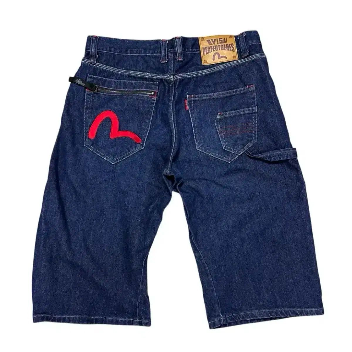 メンズ Evisu エヴィス デニム ハーフパンツ ショートパンツ ホワイト 