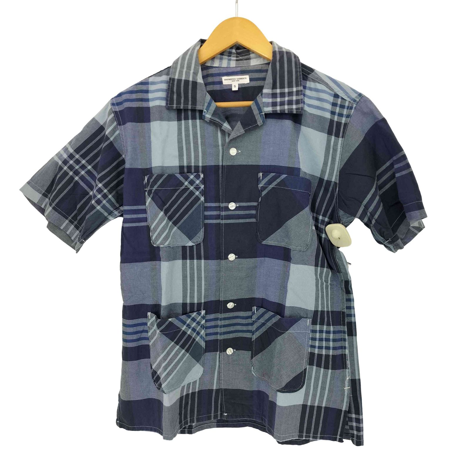 エンジニアードガーメンツ Engineered Garments 4P チェックオープンカラーS/Sシャツ メンズ JPN：S 