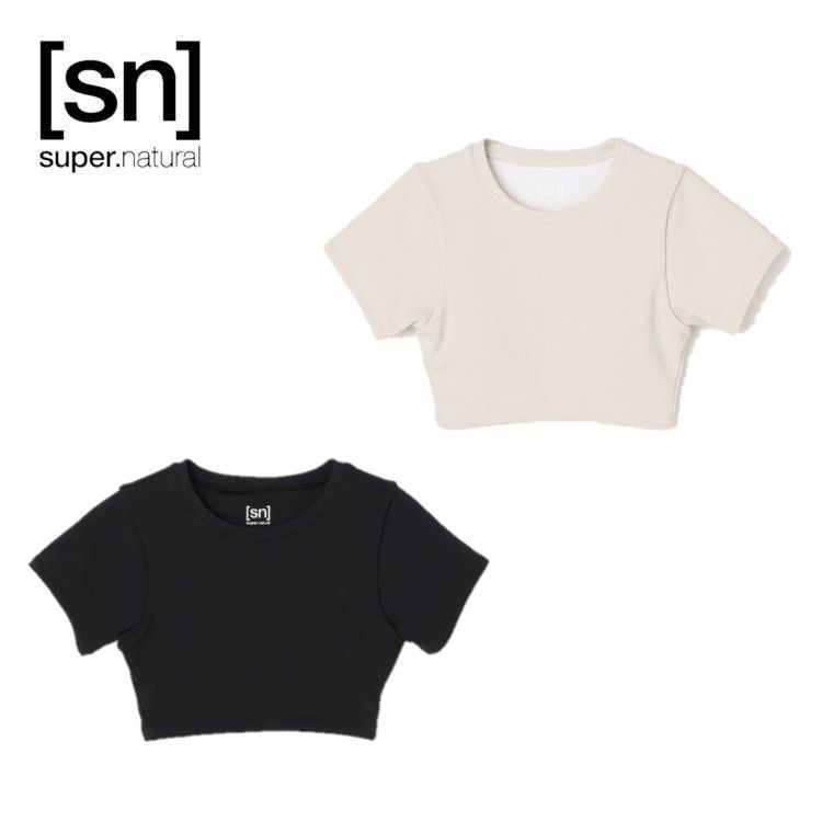 25秋冬 エスエヌ スーパーナチュラル sn super.natural レディース JP ワッフル ショートスリーブ ブラトップ snwj10236 ブラトップ カップ付き ヨガ ピラティス フィットネス