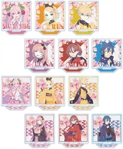 【中古】アクリルスタンド・アクリルパネル 全12種セット 「桜ミク 描き下ろしイラスト Art by kuro トレーディングアクリルスタンド」