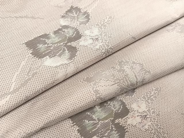 平和屋着物●都喜ヱ門　本場大島紬　白大島　7マルキ　総絣　草花文　藤絹織物謹製　正絹　逸品　AAAW0031ph 平和屋着物○都喜ヱ門 本場大島紬 白大島 7マルキ 総絣 草花文 藤絹