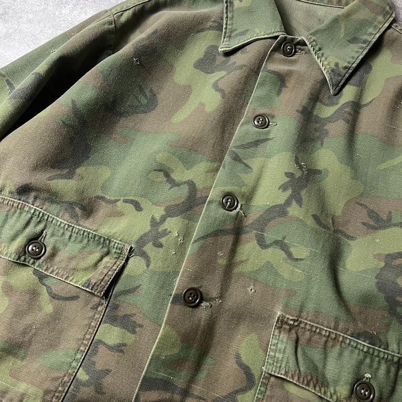 60s UNKNOWN シビリアンリーフ カモ 迷彩 コットン ライト