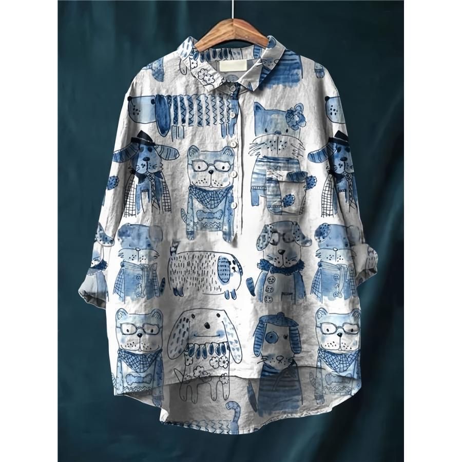 THEREDTHREAD S print tops charm THEREDTHREAD / ザレッドスレッド】S