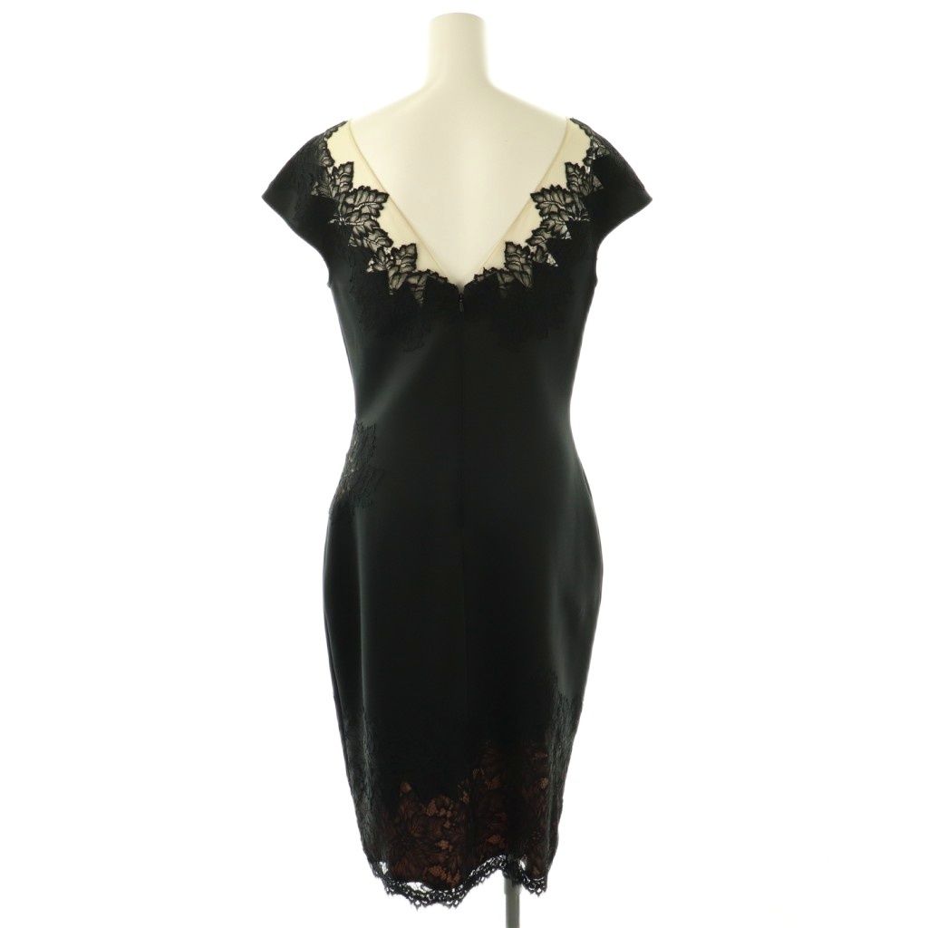 Tadashi Shoji 黒 ドレープ ノースリーブ ひざ丈ワンピース タダシショージ TADASHI SHOJI レース ノースリーブ ワンピース