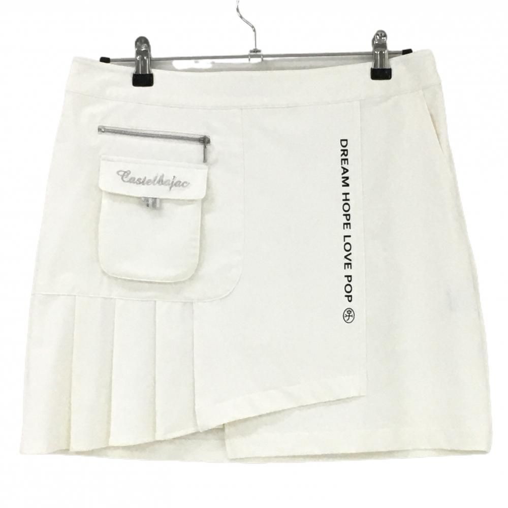 CASTELBAJAC レディースレオパードプリント スカート CASTELBAJAC(カステルバジャック) プリーツスカート 白 カステル