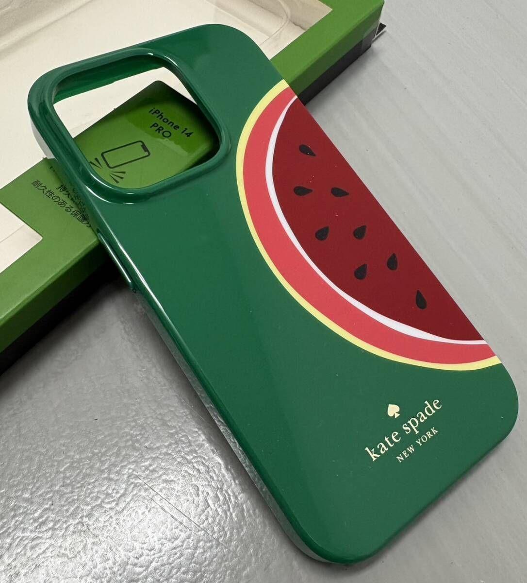 アイフォンケース スイカ KATE SPADE ケイトスペード iPhone14Pro対応ケース グリーン