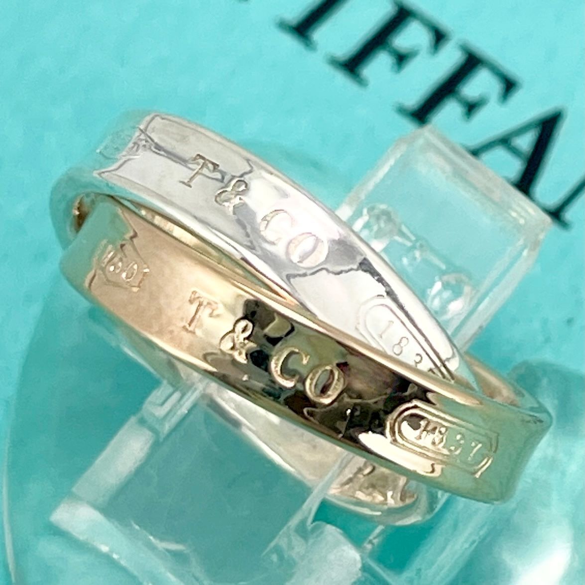 ティファニー インターロッキング ナロー コンビ リング /24-1831  