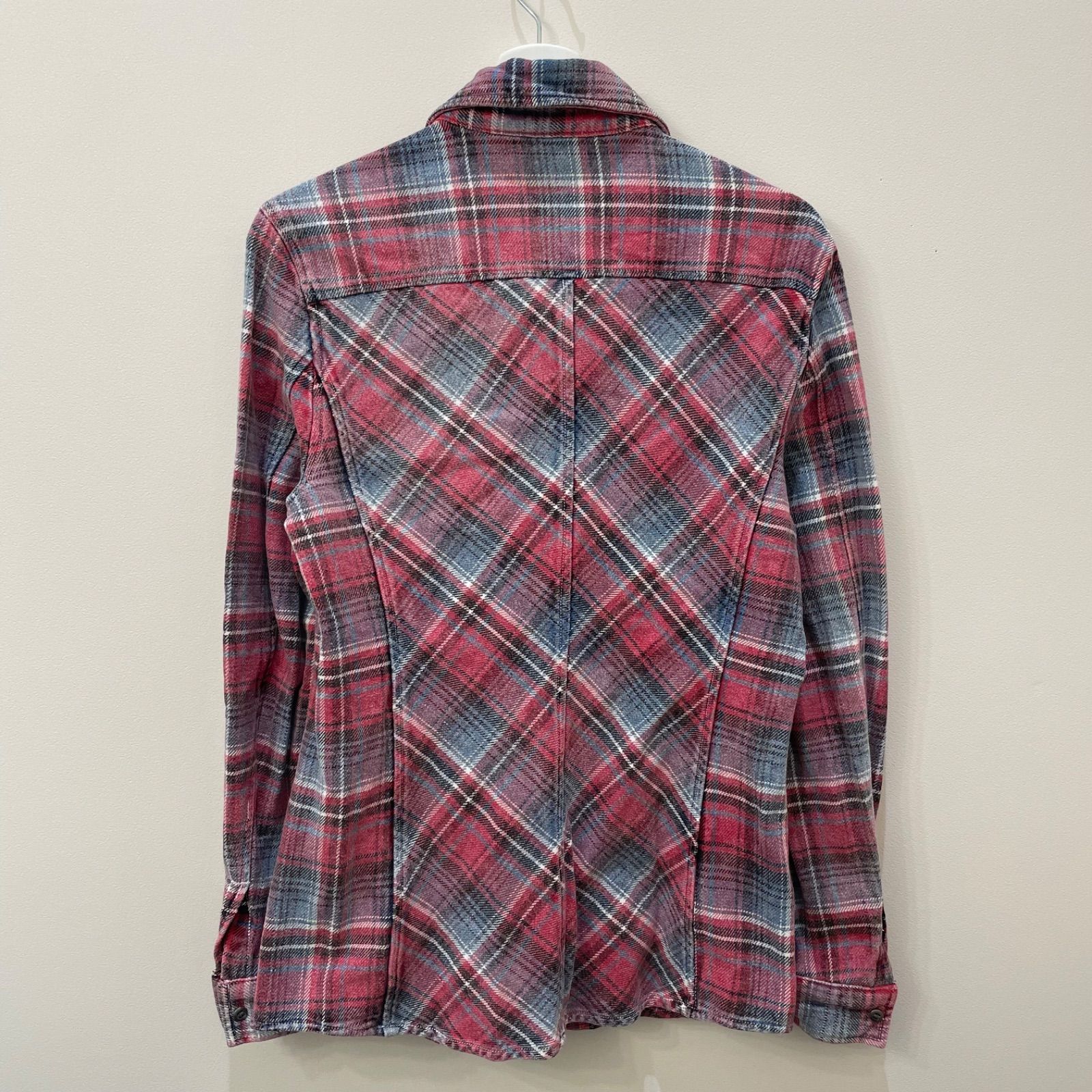 完売 ovy Junさん着用 Journal Standard ネルシャツ wht ホワイト ヴィンテージ加工チェックフランネルシャツ ヘビー