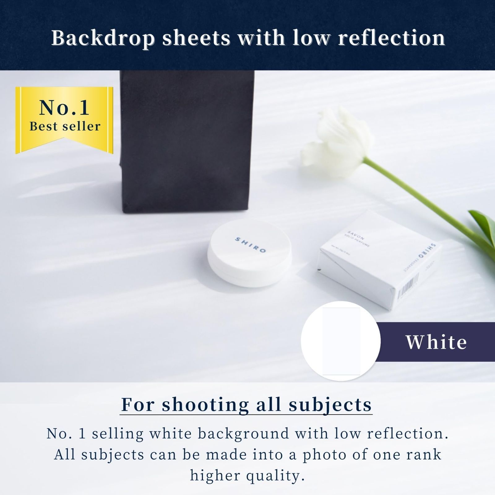 ピノスタジオ 撮影用背景シート Pro版 白無地 シート 豊富な柄展開 120 cm 90 Lサイズ シワ抑制厚地素材 簡単セット 収納コンパクト リアルな柄 ボード