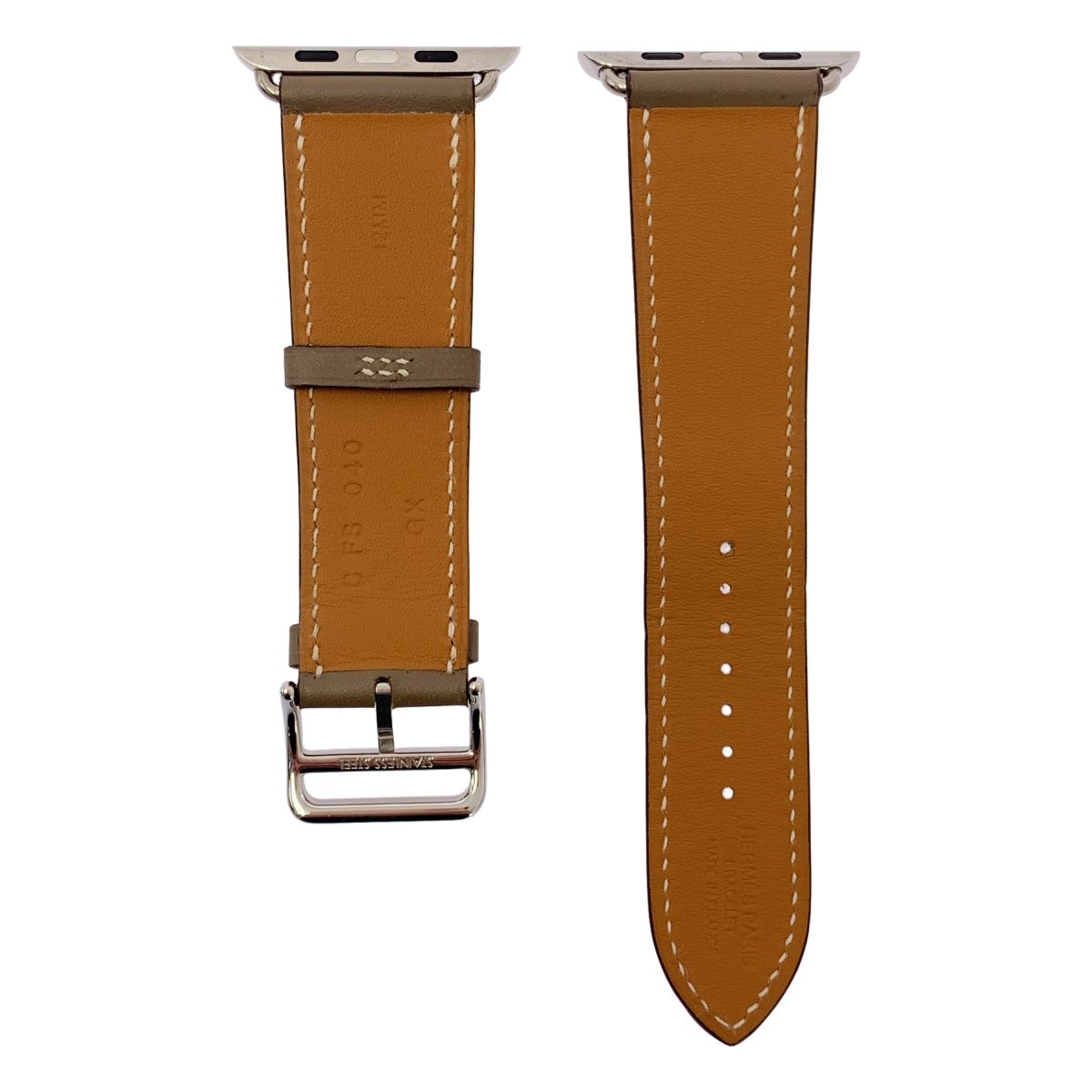 HERMES エルメス Apple Watch レザーバンド 42mm ベージュ メンズ