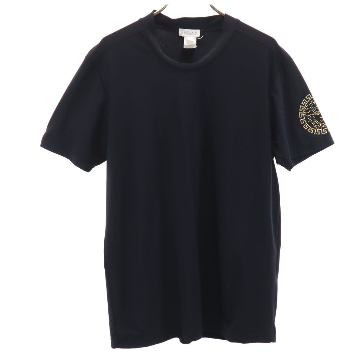 VERSACE ヴェルサーチ イタリア製 半袖 Tシャツ S ブラック メンズ 