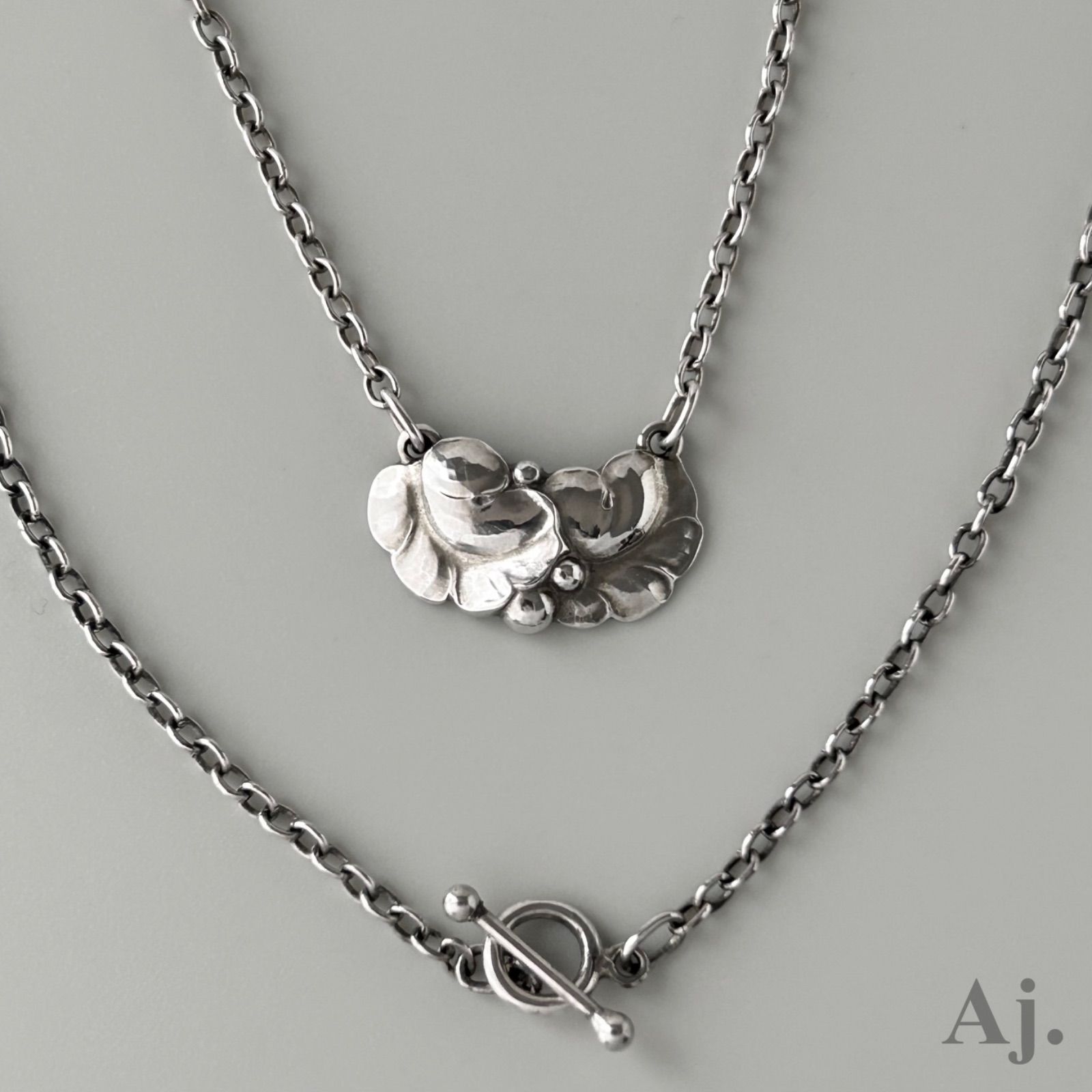 ジョージジェンセン ネックレス 50A リーフ AG925 ヴィンテージ Georg Jensen