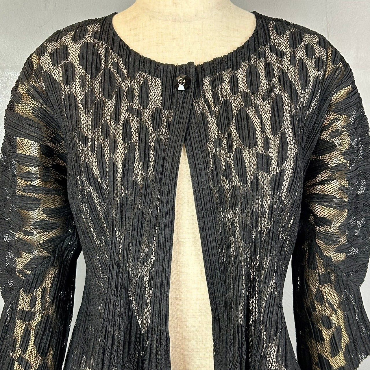 日本製 PLEATS PLEASE ISSEY MIYAKE Cardigan Black プリーツ