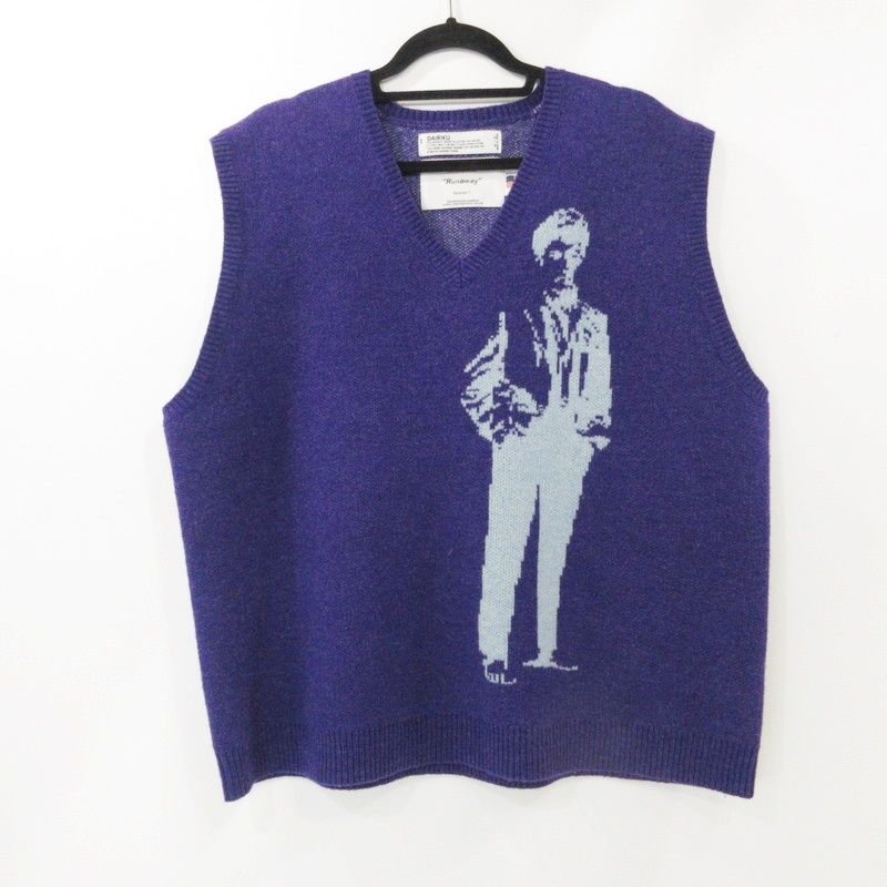 姫路東店】 DAIRIKU | ダイリク ベスト Benjamin Knit Vest パープル