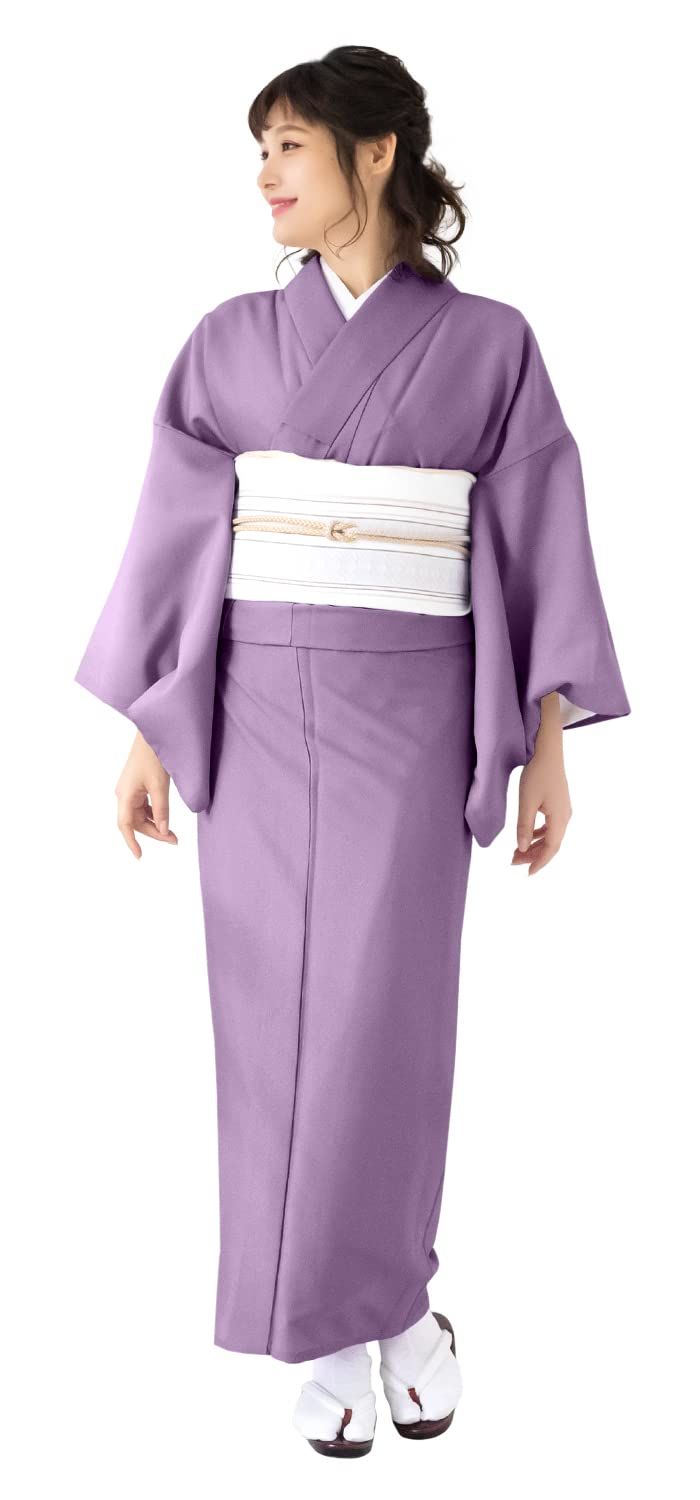 迅速発送 レディース 色無地 洗える 単衣 着物 キョウエツ KYOETSU