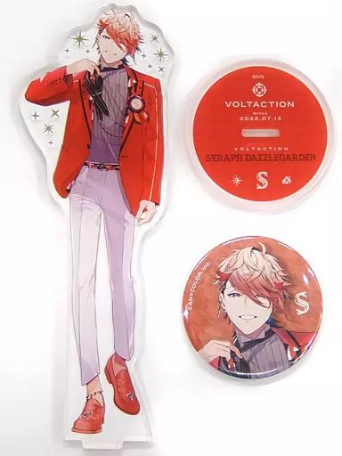 にじさんじ セラフ・ダブルガーデン アクリルスタンド 缶バッジ 中古】雑貨 セラフ・ダズルガーデン アクリルスタンド＆缶バッジセット