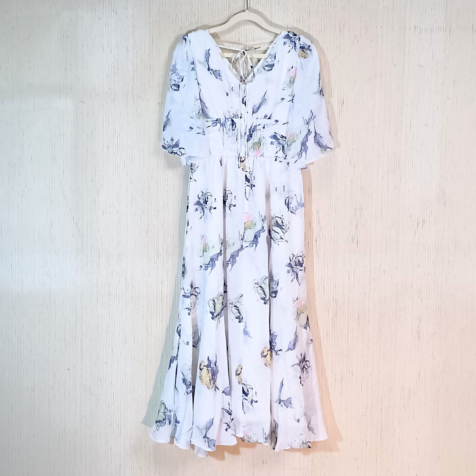 タグ付き】Rose Bouquet Dress ワンピ－ス 花柄 半袖 opal green