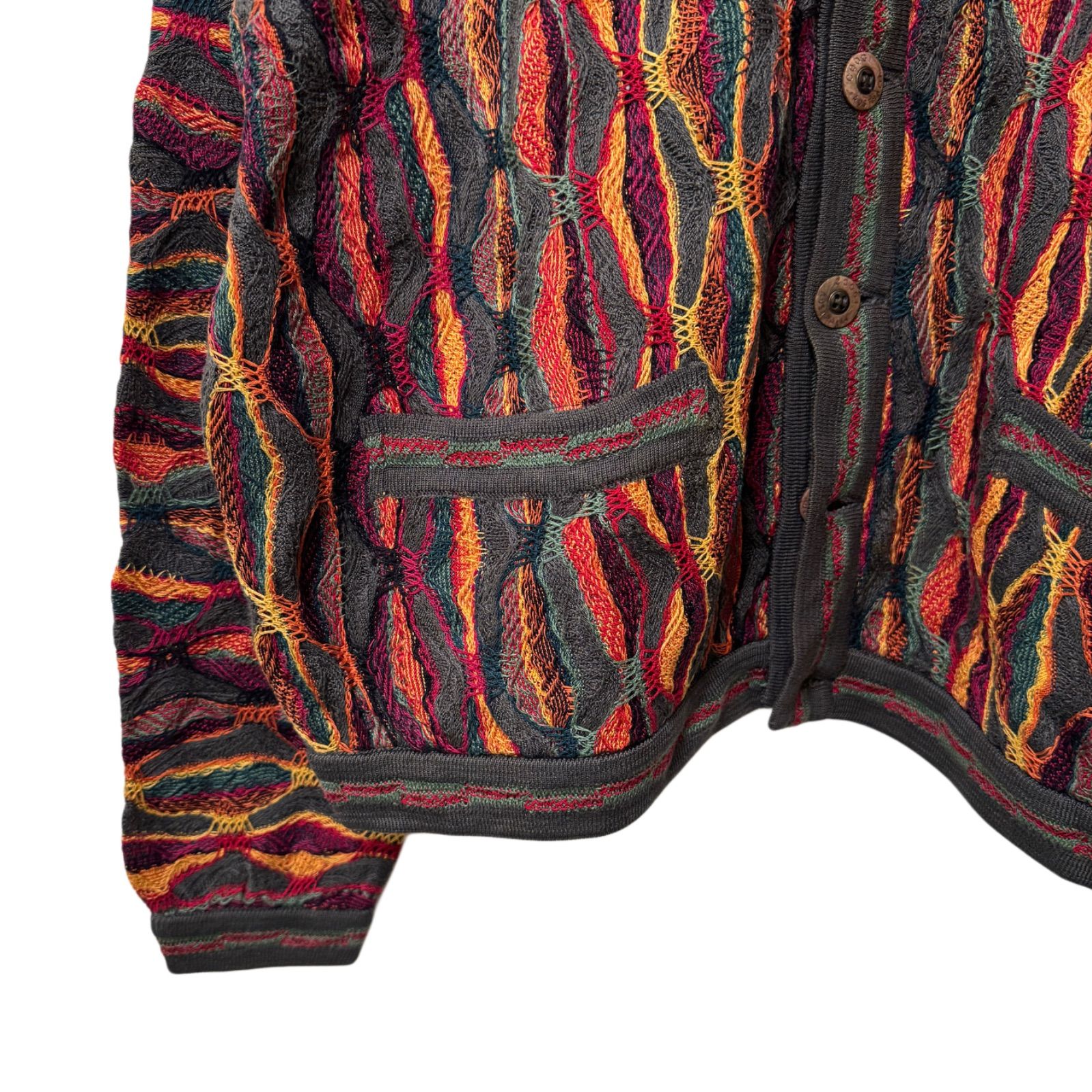 美品 COOGI 3Dニット カーディガン Mサイズ マルチカラー