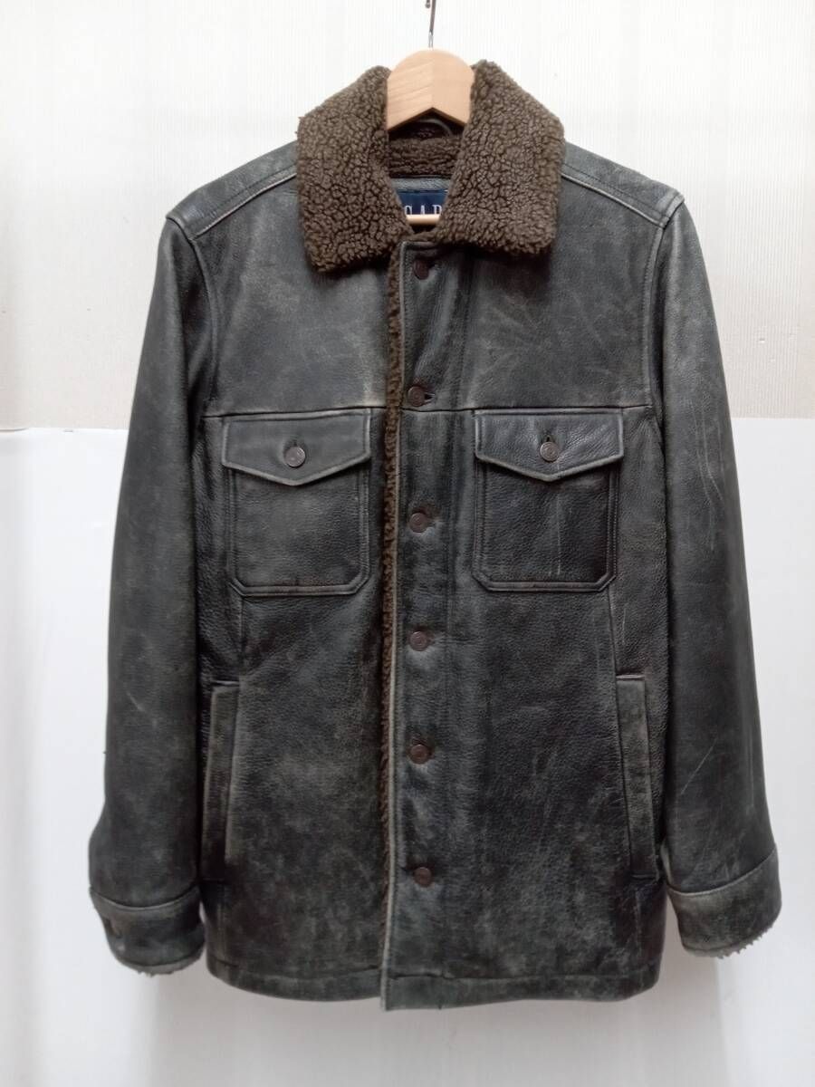 GAP OLD GAP ギャップ オールド ギャップ　ボアレザージャケット B-3　メンズ　ブラック　XSサイズ