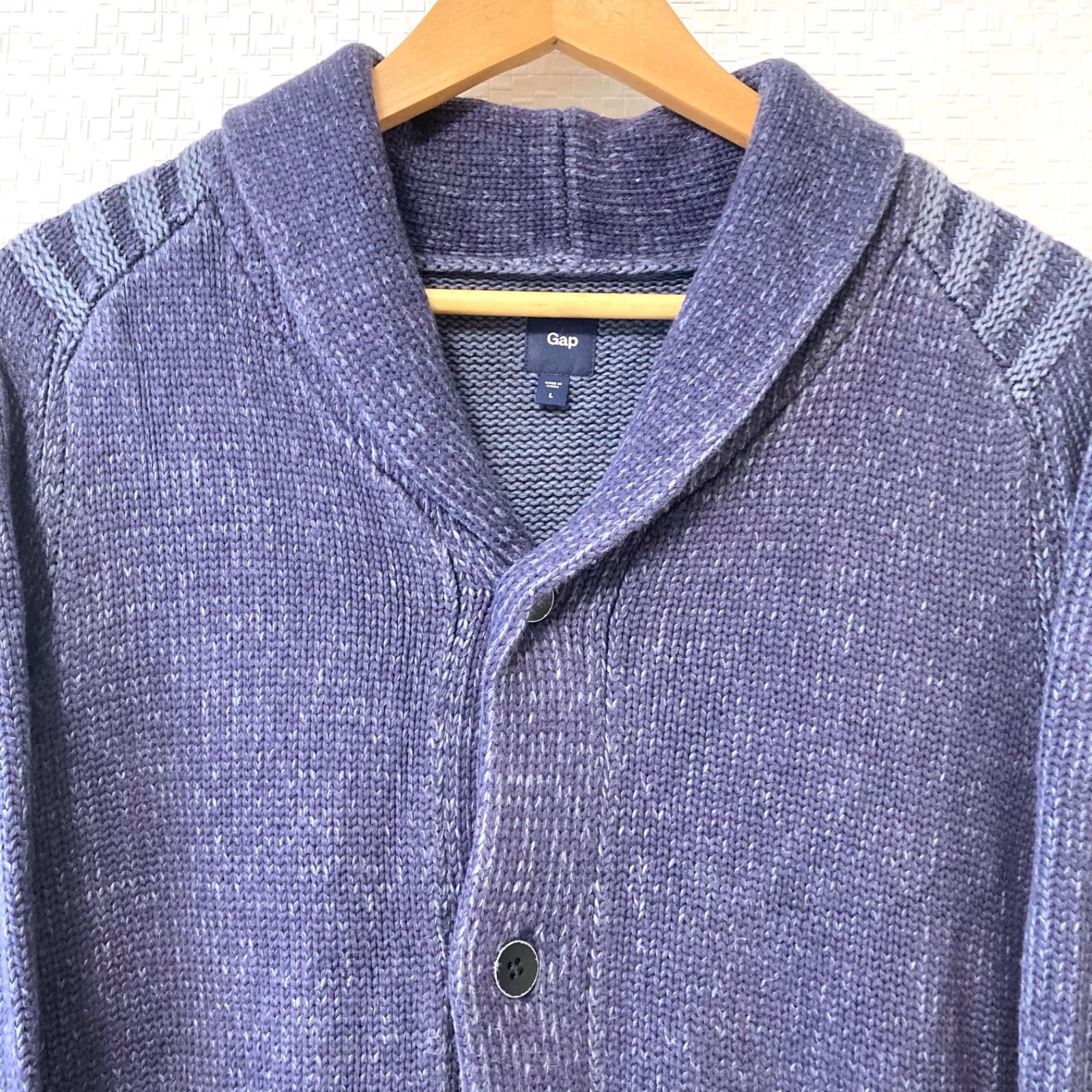 w^)b GAP ギャップ ショールカラー ニット カーディガン 羽織り フル 