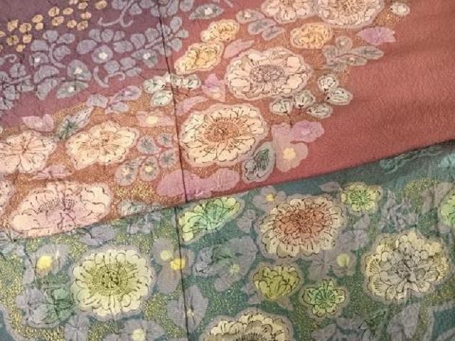 平和屋着物●訪問着　絞り　辻が花　暈し染め　金彩　正絹　逸品　AABH4690fy 平和屋着物○訪問着 絞り 辻が花 暈し染め 金彩 正絹 逸品 AAAW4173np