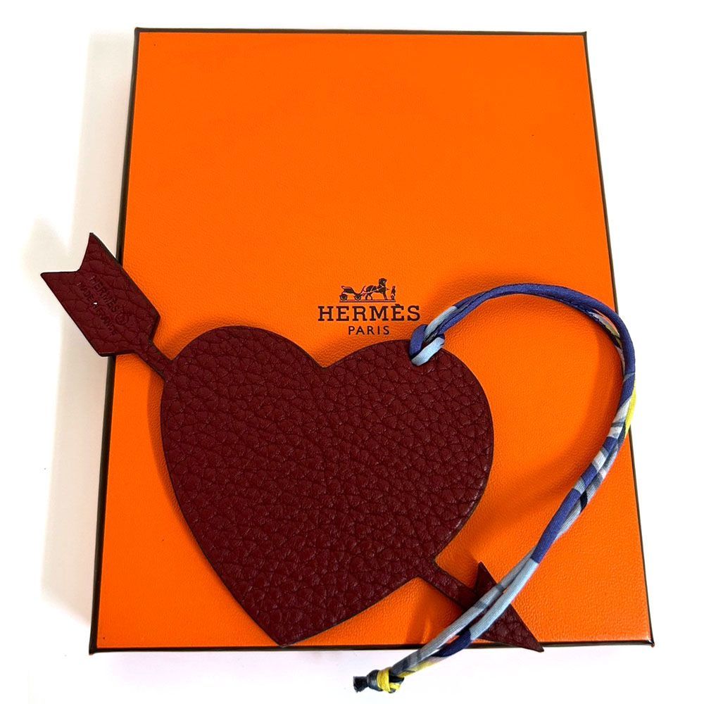 エルメス HERMES バッグチャーム プティアッシュ ハート アロー 矢