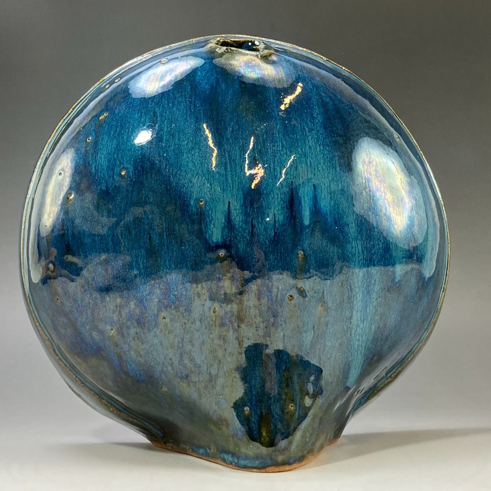 熊倉順吉 作 緑釉扁壷 前衛陶芸家集団 走泥社 陶磁器 _ 花瓶 NEXPOTALLINN_EU