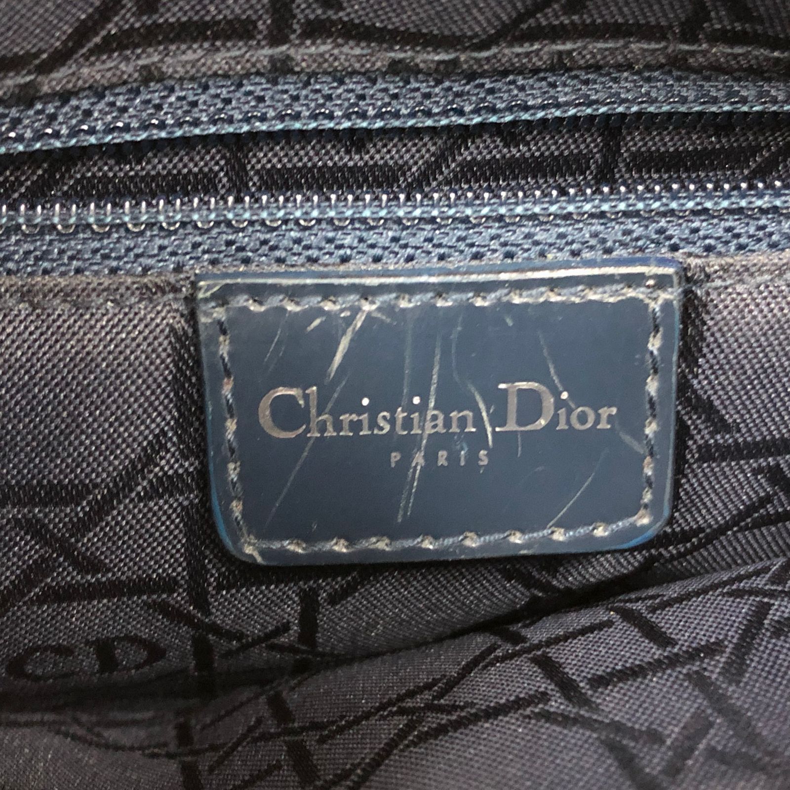 未使用級 Dior レディディオール デニム ハンドバッグ