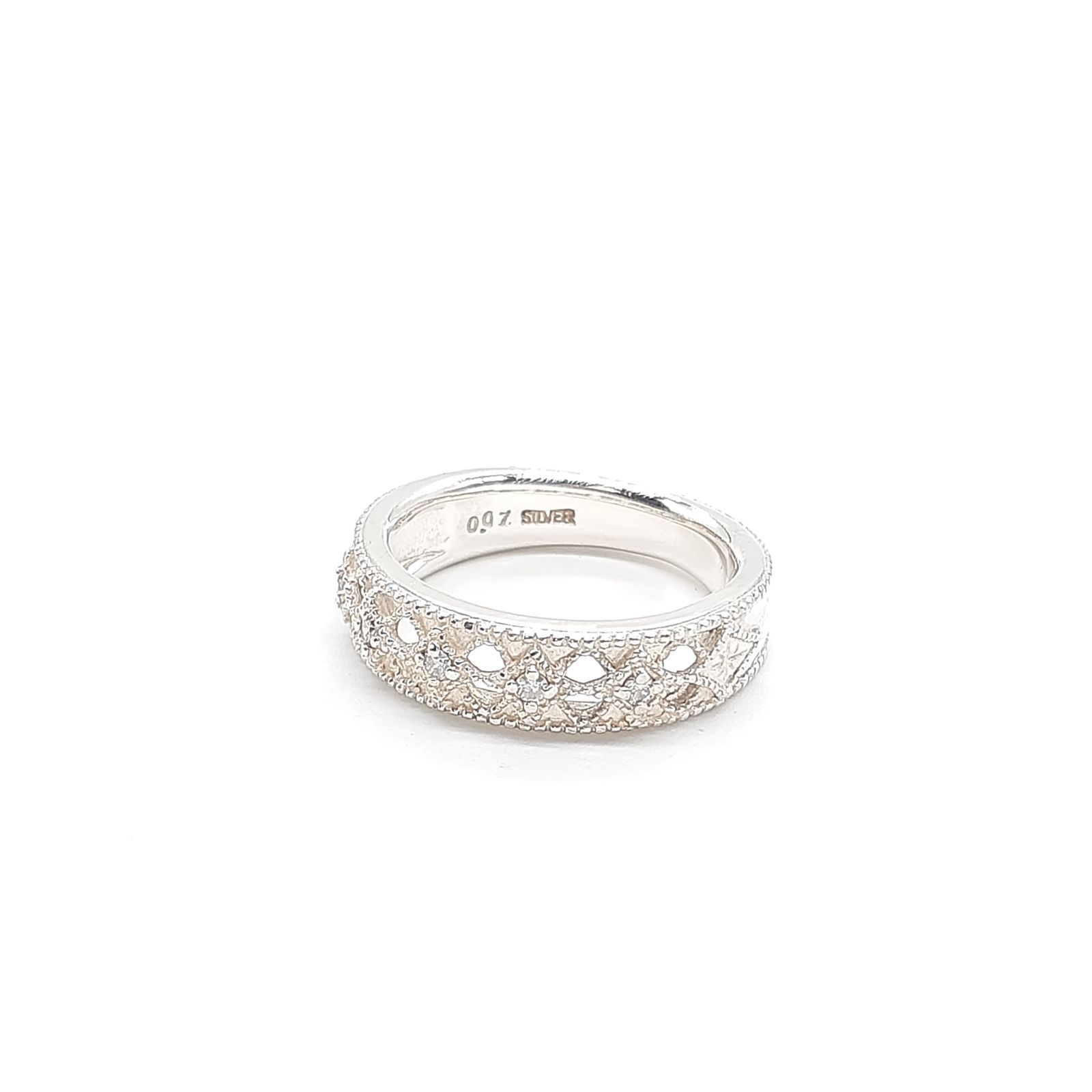 agete透かしダイヤモンドリング アガット V字 透かし K10 ダイヤモンド