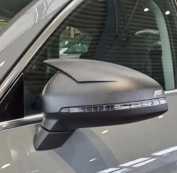 Audi A4 S4 B9 2017- 式対応 ドアミラーカバー カスタムパーツ マットカーボン調 サイドミラーガーニッシュ ABS製