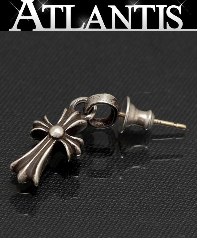 CHROME HEARTS 銀座店 クロムハーツ ベイビーファットクロス ドロップ ピアス メンズ シルバー SV925 98970