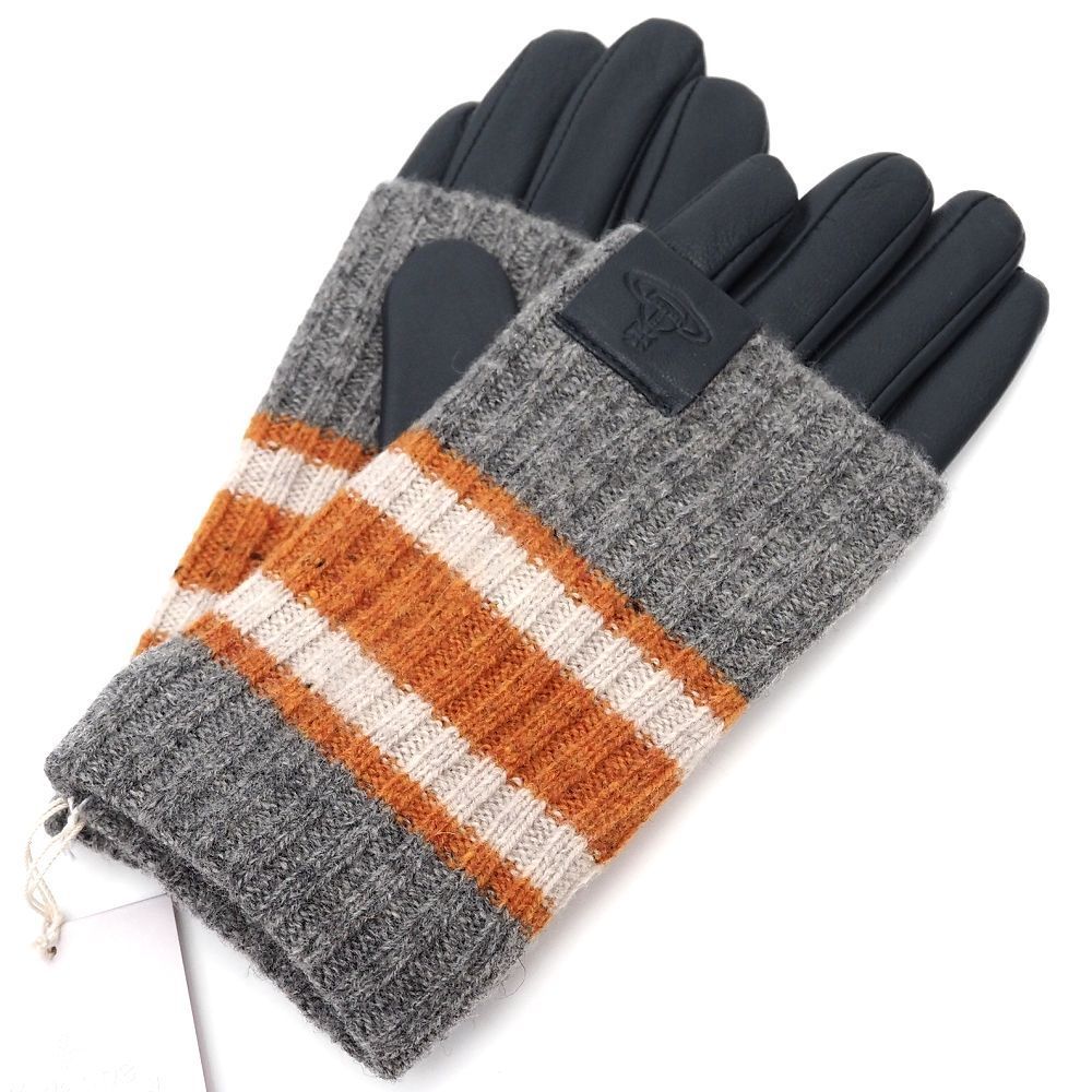 Vivienne Westwood レザーニット手袋 新品 Vivienne Westwood ニット レザーグローブ 手袋 【サイズ：20cm
