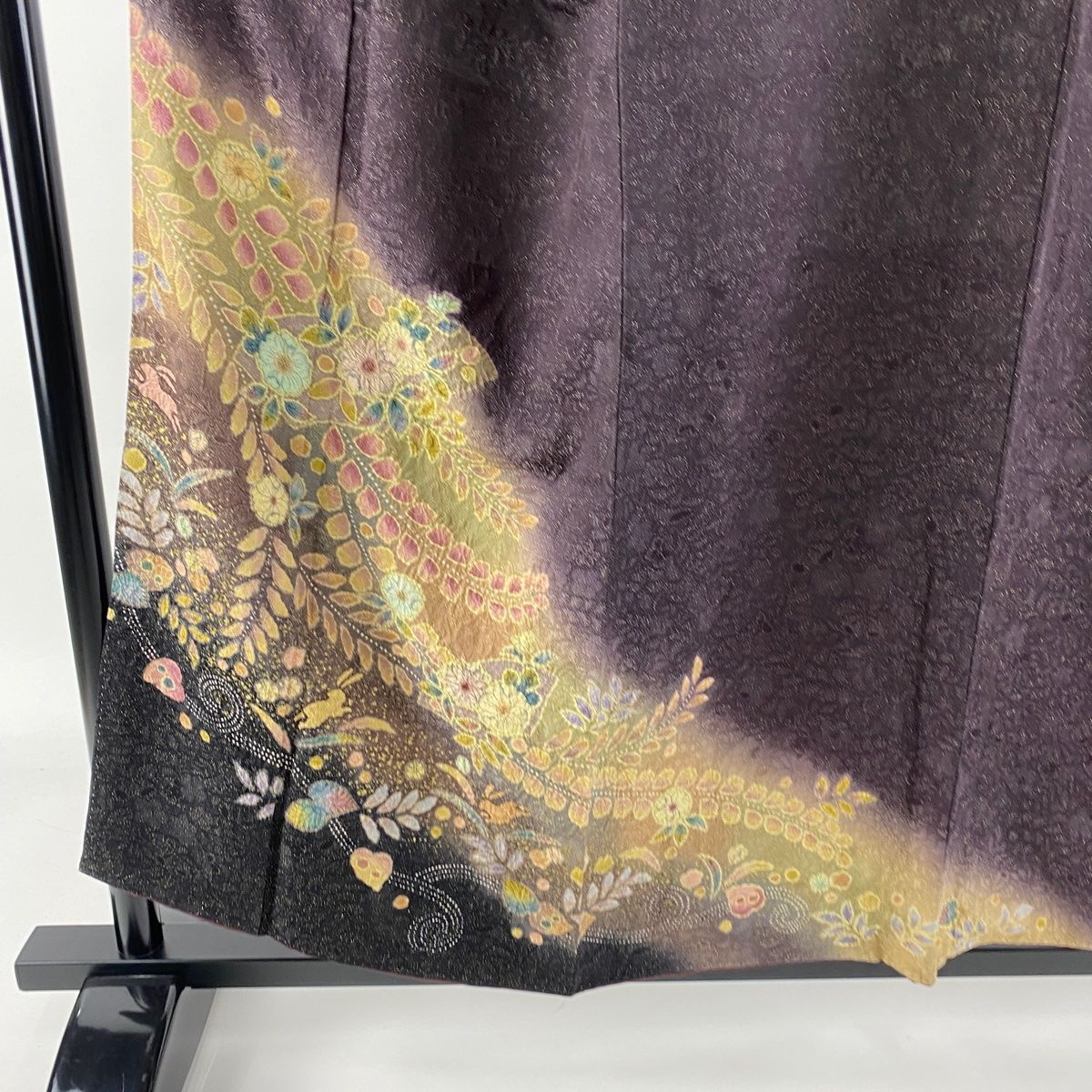 付下げ 身丈155.5cm 裄丈65cm M 袷 落款あり 辻が花柄 金通し ぼかし ...