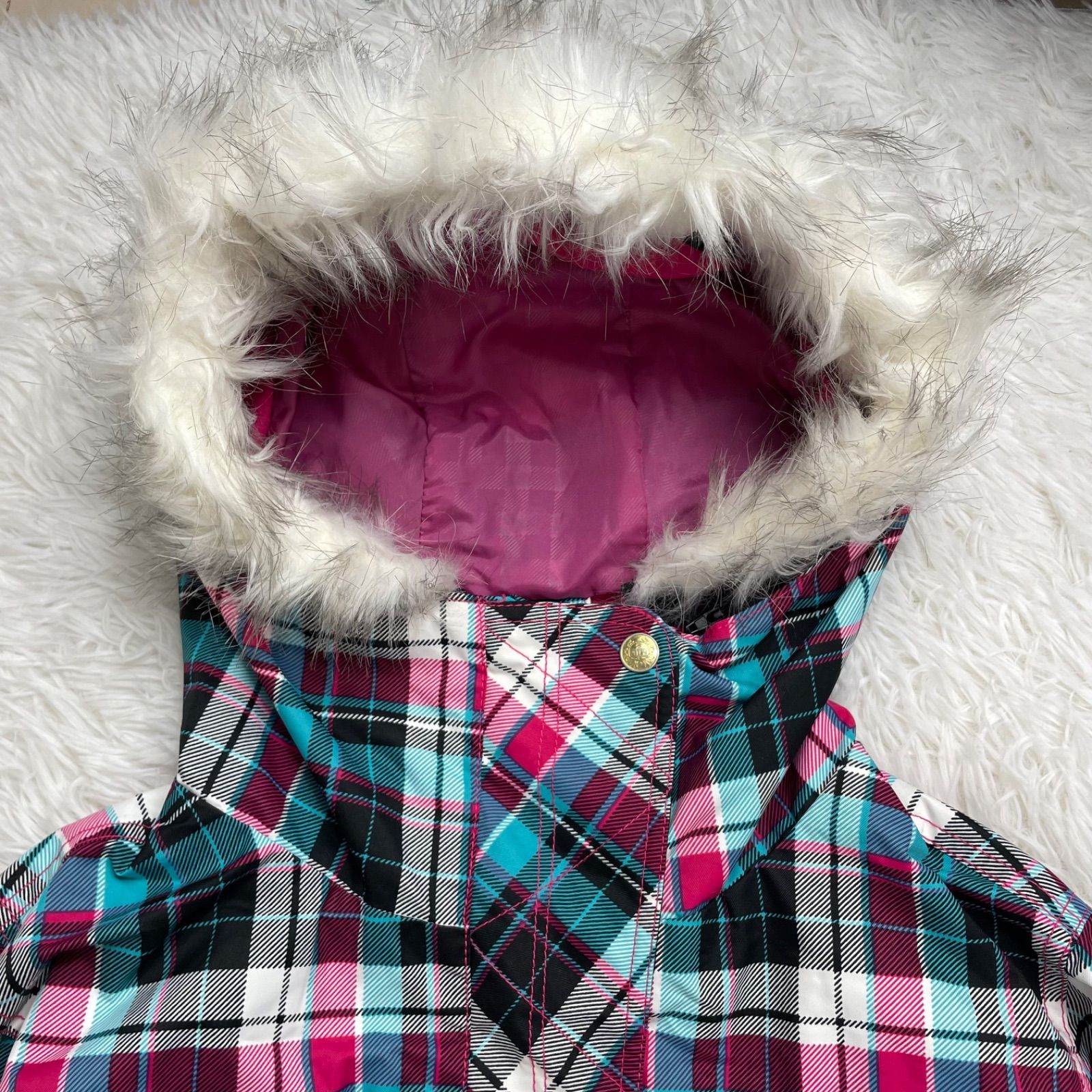 ARG スノーウェア L スキースノボウェア ツナギ ファー ジャンプスーツ オールインワン スノーボード アシックス社