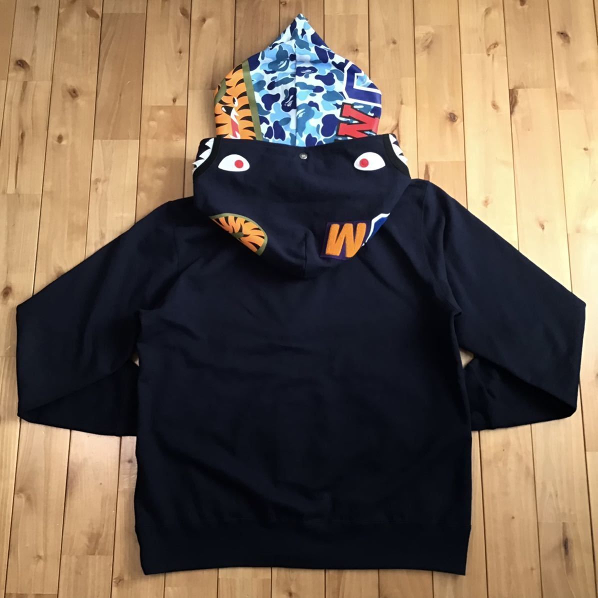 ☆2XL☆ ダブル シャーク パーカー navy double shark full zip hoodie ...