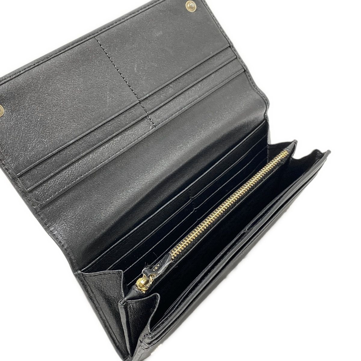 Anya Hindmarch(アニヤハインドマーチ) 長財布 - 黒 レザー