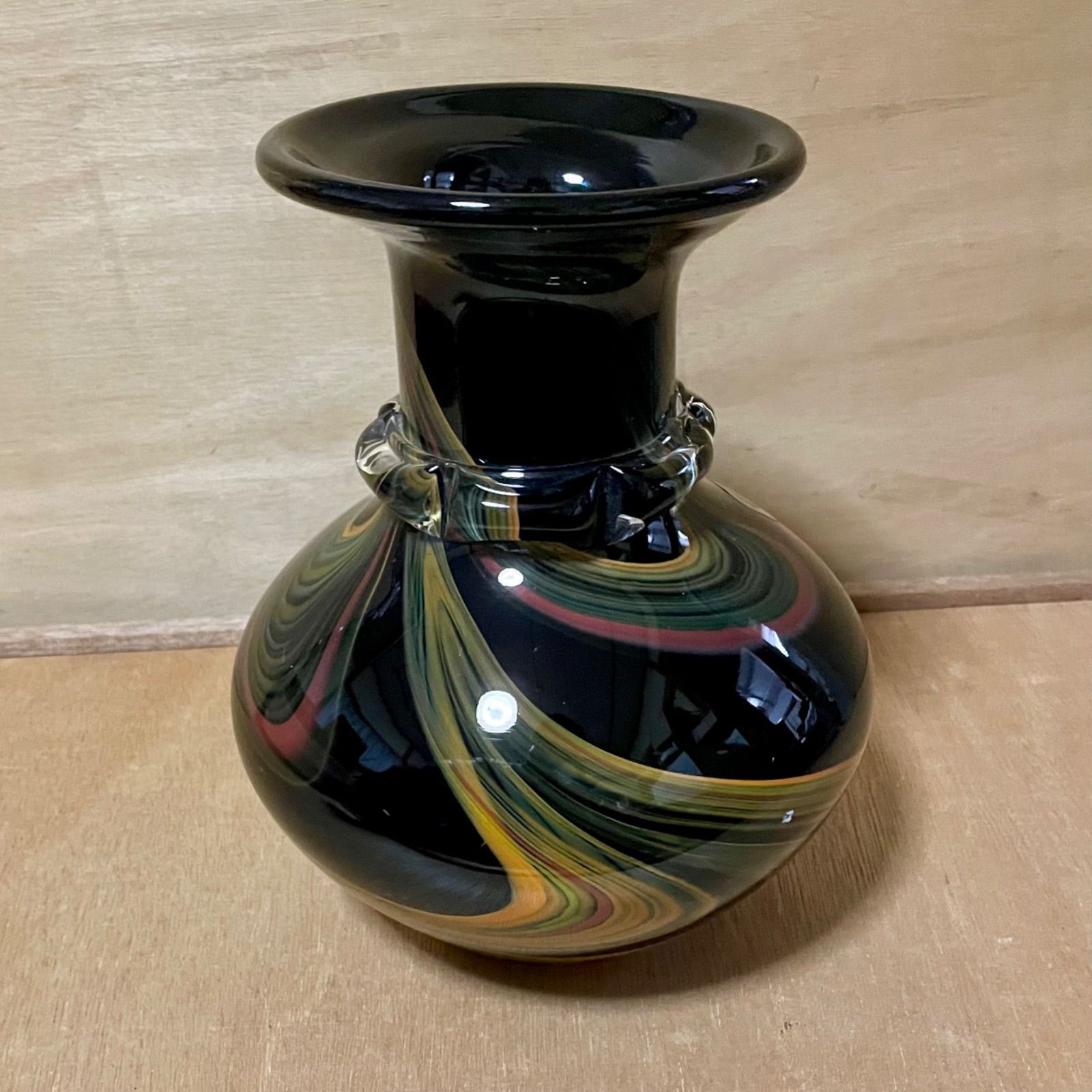 花瓶 フラワーベース カメイガラス マーブル レトロ