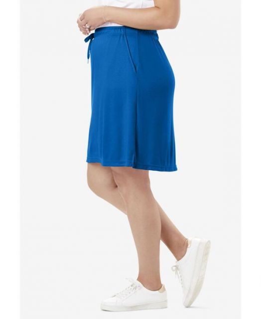 ウーマン ウィズイン レディース スカート ボトムス Plus Size Within Sport Knit Skort Bright cobalt GULLKHAN_COM