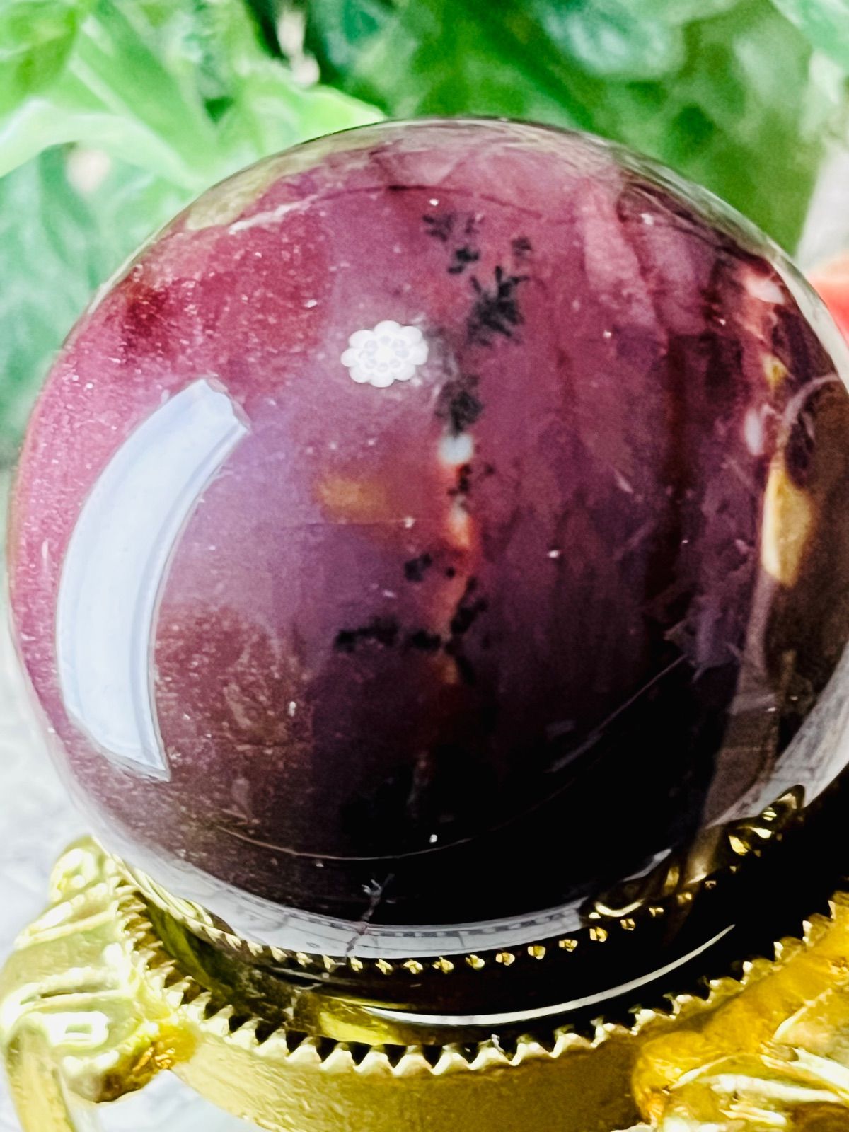 高品質　ムーアカイト　モッカイト　スフィア　天然石 ムーアカイト（ムーカイト・モッカナイト） / スフィア【φ4.1cm