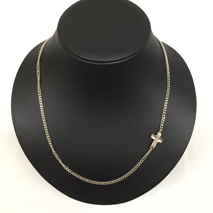 東店81-770-2503】CRIMIE LETTER RIBBON CROSS ASYMMETRY SILVER