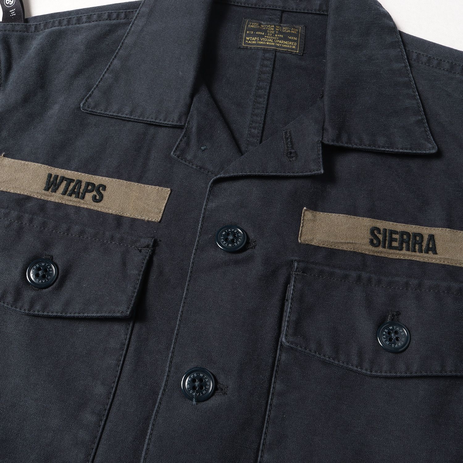 美品 WTAPS ダブルタップス シャツ サイズ:S バックサテン ミリタリー 