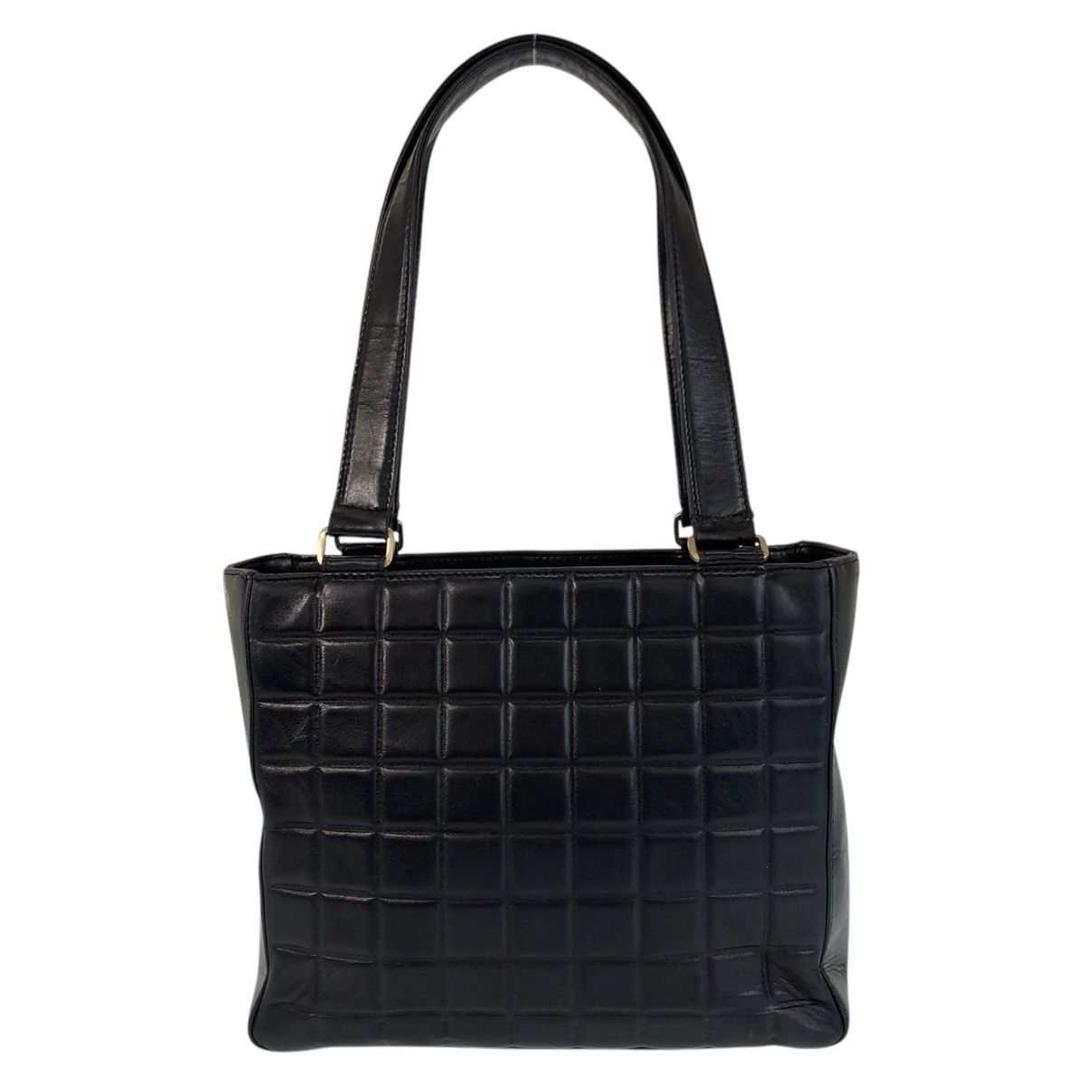 CHANEL トートバッグ チョコバー ラムスキン ココマーク ブラック