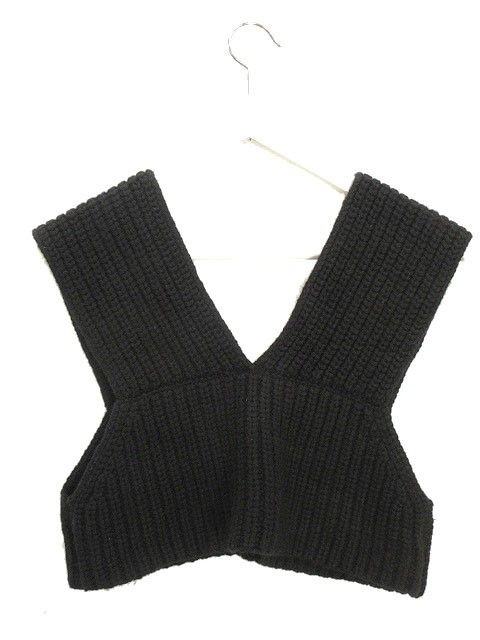 HYKE リブニットビスチェ ベスト RIBBED KNIT WOOL CROPPED VEST-リブニットウールクロップベスト