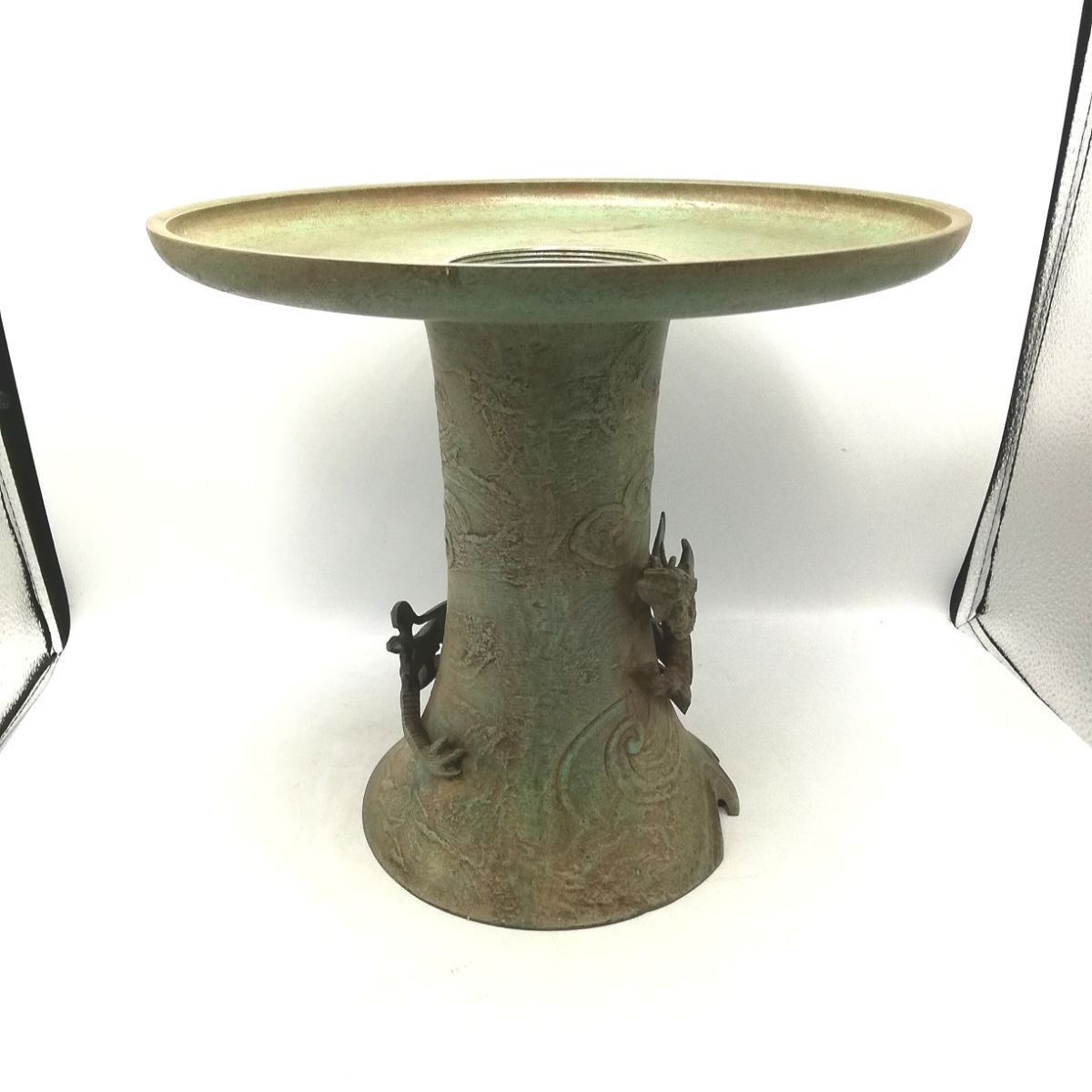 薄端 花器 花瓶 龍 高級 青銅 銅製 新品未使用 - メルカリ