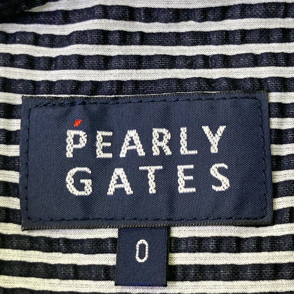 PEARLY GATES ネイビーシャツ サイズ4 PEARLY GATES ネイビー 長袖シャツ サイズ0 ロゴ tes ブランド