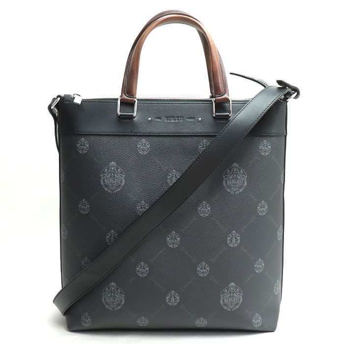 Berluti ベルルッティ パッセンジャーバーティカル 2Way トートバッグ ブラック ブラウン メンズ
