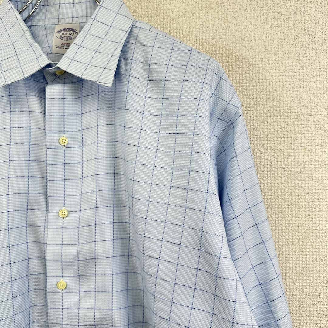 BROOKS BROTHERS BDシャツ MILANO 14 1/2-31 ブルックスブラザーズ ブルー ミラノフィット チェックBD ブルックスブラザーズ チェック柄ドレスシャツ ワイシャツ 14 1/2