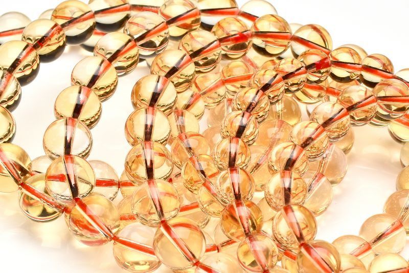 シトリン 14.5mm ブレスレット 1個売り パワーストーン 天然石 _B1222