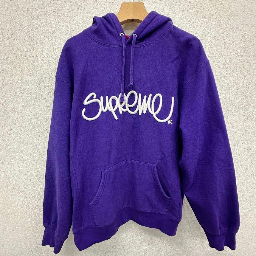 Supreme シュプリーム パープル ロゴ パーカー ミディアム