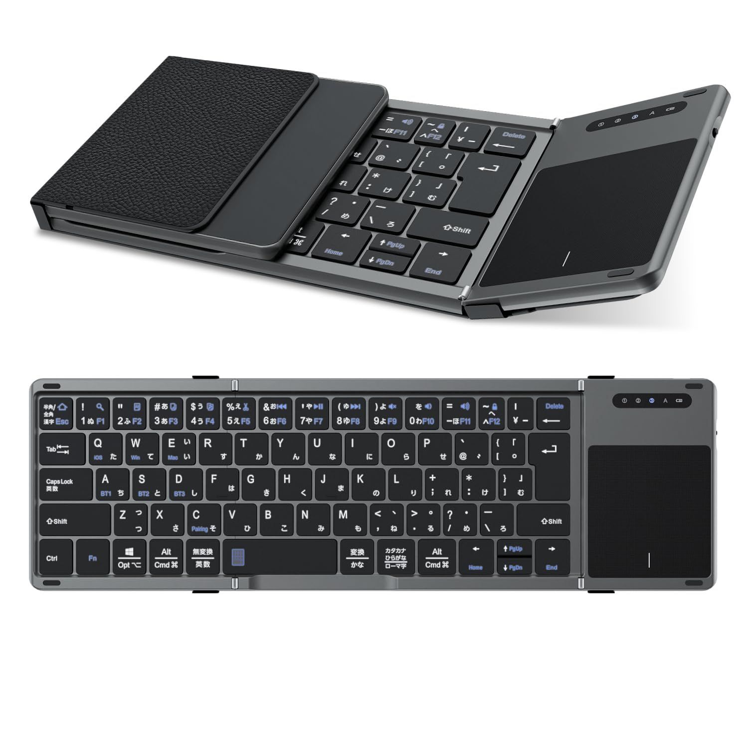 新着商品 版 Ewin 折りたたみキーボード Bluetoothキーボード ワイヤレスキーボード フルサイズ JIS日本語配列 タッチパッド搭載 スマホ タブレットPC ノ一トバソコン ipadに対応 三つデバイス切替え Windows Mac iOS